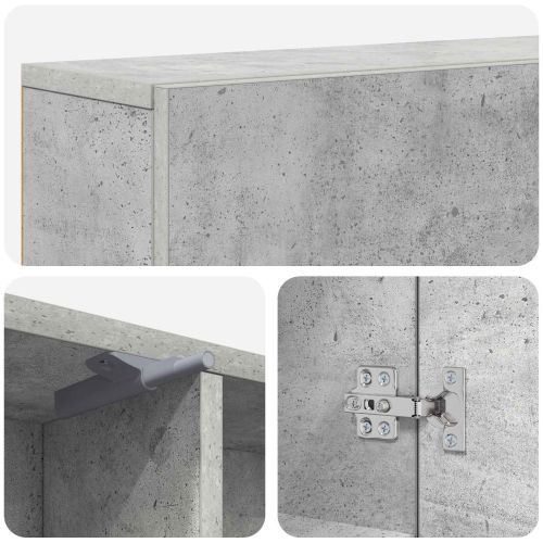 Рамка за камина Бетонно сиво 102 x 18 x 100,5 см