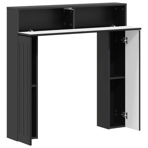 Рамка за камина Черно 102 x 18 x 100,5 см Инженерна дървесина