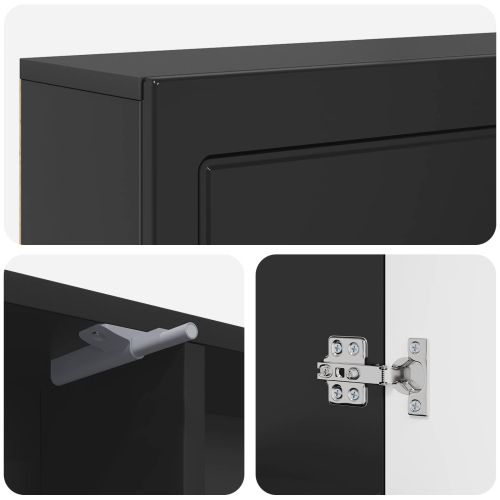 Рамка за камина Черно 102 x 18 x 100,5 см Инженерна дървесина