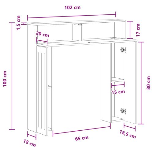 Рамка за камина Черно 102 x 18 x 100,5 см Инженерна дървесина