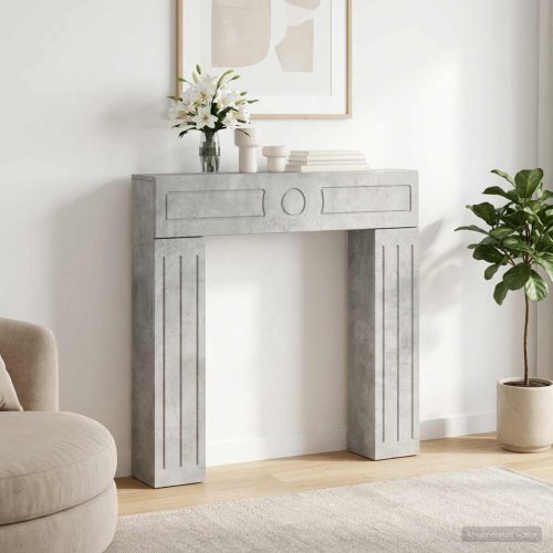 Рамка за камина Бетонно сиво 102 x 18 x 100,5 см