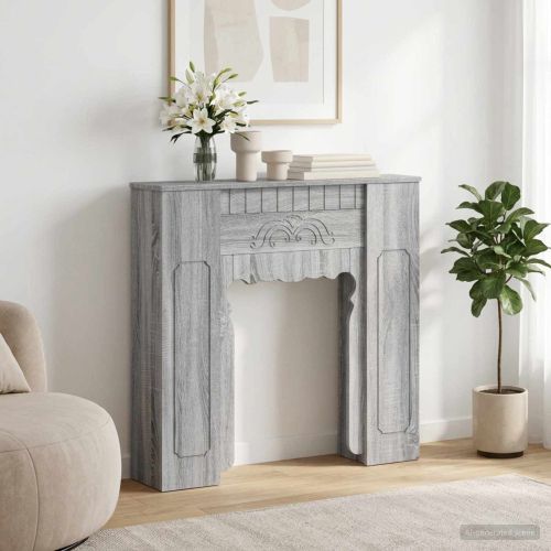 Рамка за камина Сив Сонома 93 x 20 x 89 см Инженерна дървесина