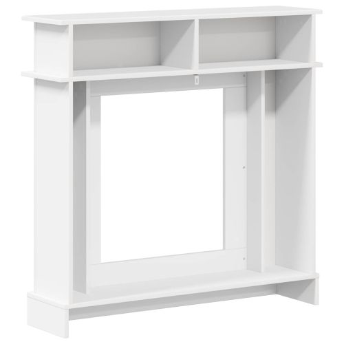 Рамка за камина Бял гланц 102 x 26 x 100 см Инженерна дървесина