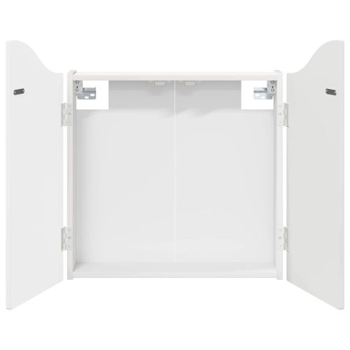 Кабинет за дартборд Бял гланц 56 x 12 x 63 см