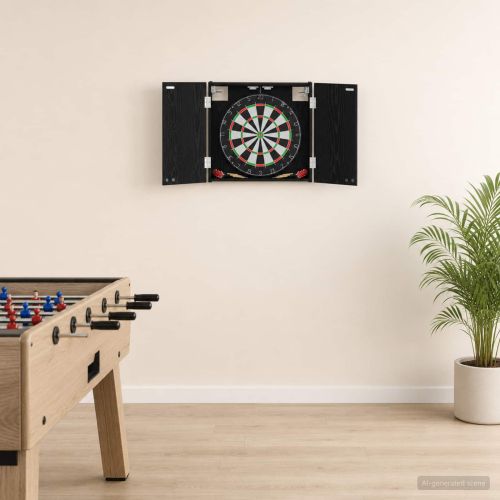 Кабинет за дартборд Черен дъб 56 x 12 x 53,5 см