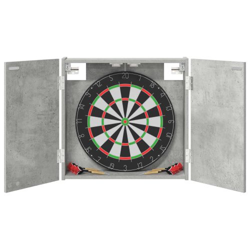 Кабинет за дартборд Бетонно сиво 56 x 12 x 53,5 см
