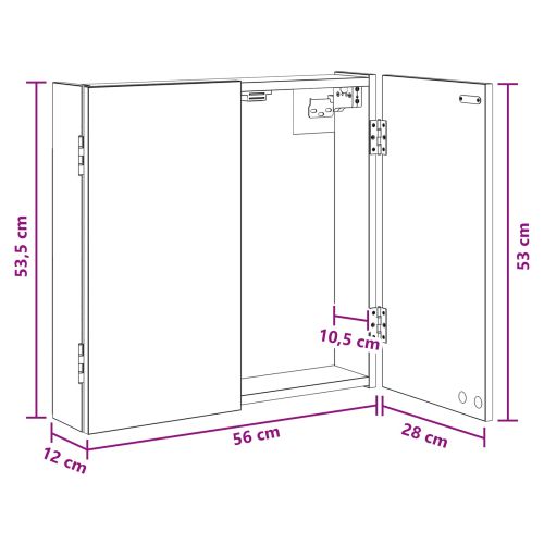 Кабинет за дартборд Сив Сонома 56 x 12 x 53,5 см