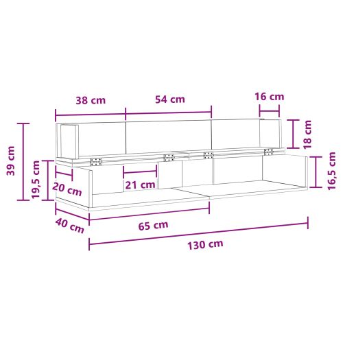 Студио бюро Черен дъб 130 x 40 x 19,5 см Инженерна дървесина