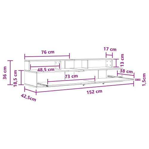 Студио бюро Бетонно сиво 152 x 42,5 x 36 см Инженерна дървесина