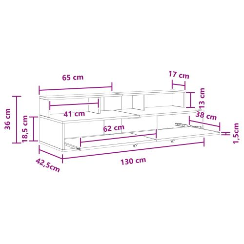 Студио бюро Черен дъб 130 x 42,5 x 36 см Инженерна дървесина