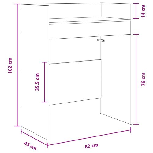 DJ маса Черен дъб 82 x 45 x 102 см Инженерна дървесина