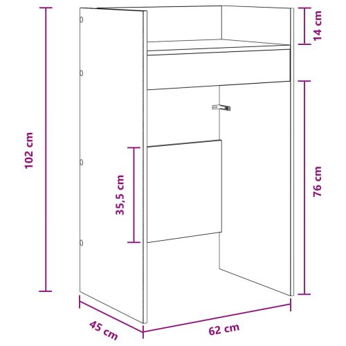 DJ маса Дъб артизан 62 x 45 x 102 см Инженерна дървесина