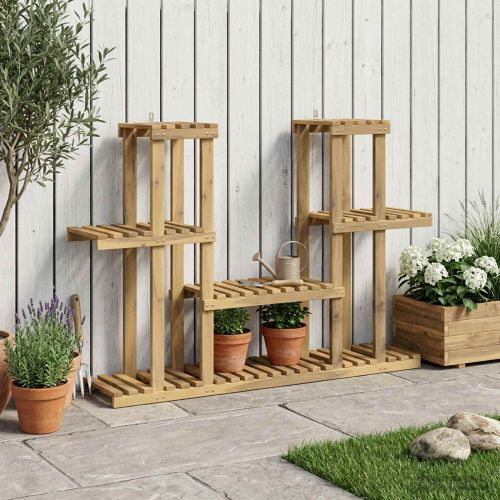 Стойка за растения Бяло 123 x 25 x 78,5 см