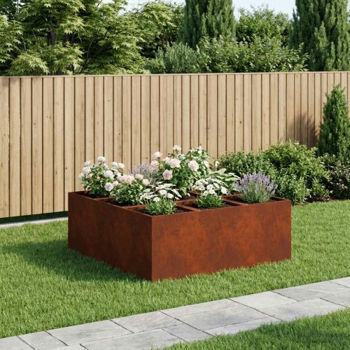 Градинска саксия Ръждясало 100 x 100 x 20 cm Кортенова стомана