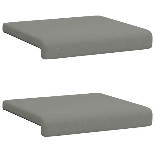 Възглавница за пейка 2 бр. Текстурен велур Тъмносиво