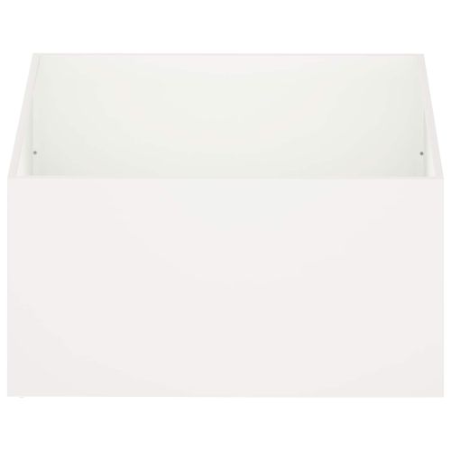 Градинска саксия Бяло 60 x 60 x 40 cm Студено валцована стомана