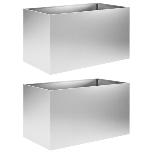 Градинска саксия 2 бр. Сребристо 80 x 50 x 50 см