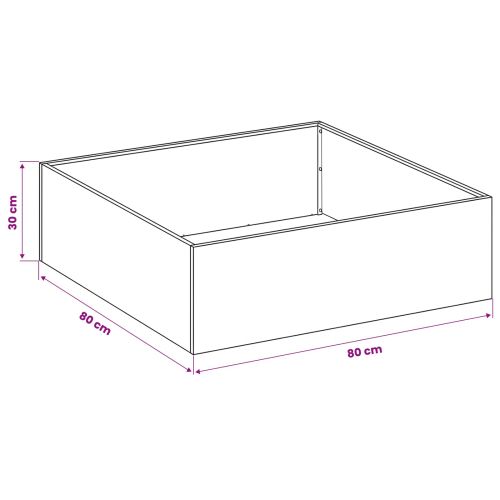 Градинска саксия 2 бр. Ръждясало 80 x 80 x 30 cm