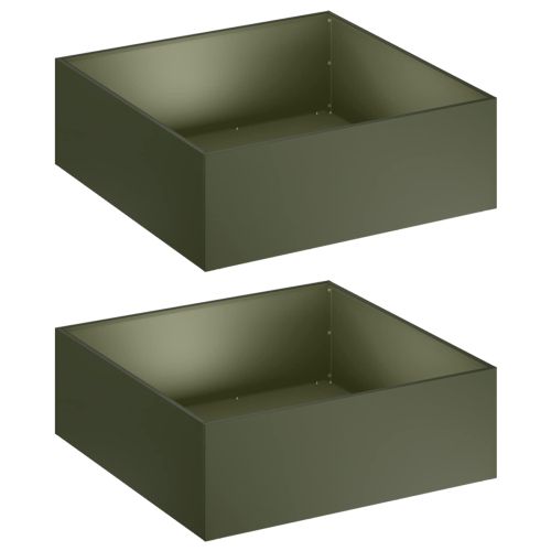 Градинска саксия 2 бр. Маслиненозелено 60 x 60 x 20 см