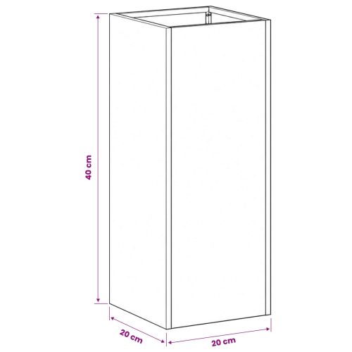 Градинска саксия 2 бр. Маслиненозелено 20 x 20 x 40 см