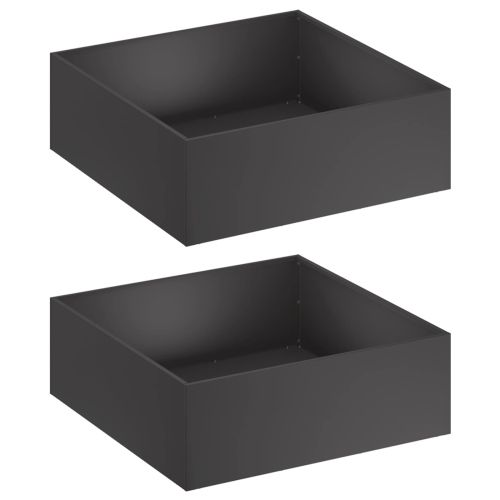 Градинска саксия 2 бр. Черно 60 x 60 x 20 см