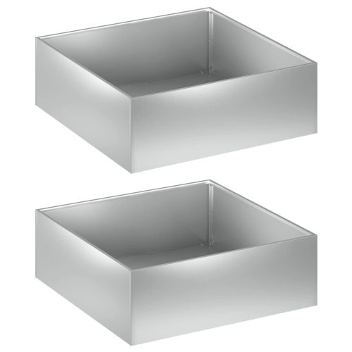 Градинска саксия 2 бр. Сребристо 60 x 60 x 20 см