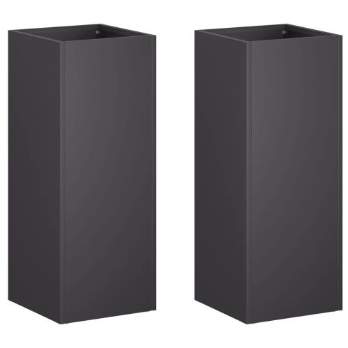Градинска саксия 2 бр. Черно 20 x 20 x 40 см