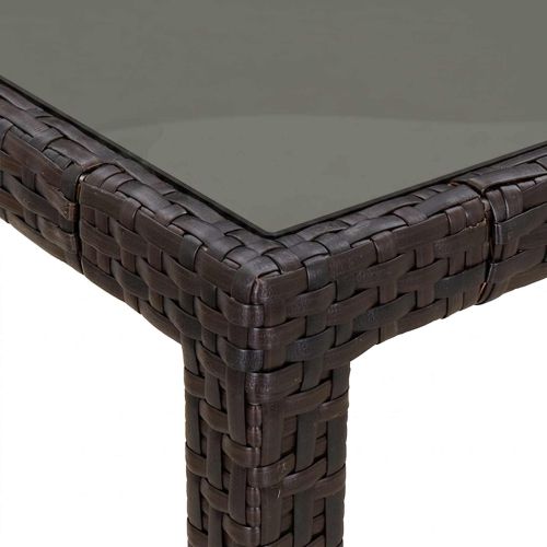 Градинска маса Кафяво 90 x 90 x 75 cm полиратан