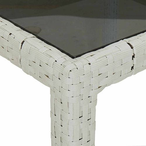 Градинска маса Бяло 90 x 90 x 75 cm полиратан