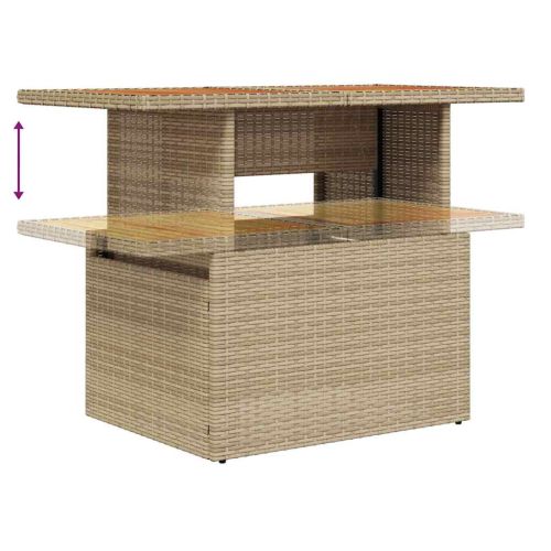 Градински Софа Комплект 7 бр. Бежово полиратан