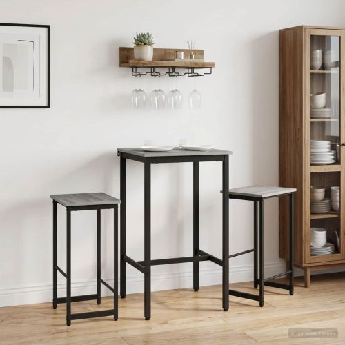 Бар стол 2 бр. Сив Сонома 40 x 32 x 64 см Инженерна дървесина