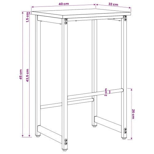 Бар стол Дъб артизан 40 x 32 x 64 см Инженерна дървесина