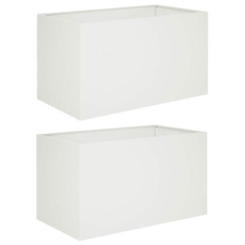 Градинска саксия 2 бр. Бяло 80 x 50 x 50 см