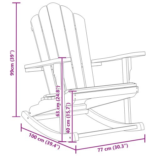 Люлеещ се стол Adirondack 2 бр. Кафяво Масивна тикова дървесина