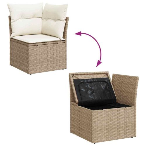 Градински Софа Комплект 7 бр. 6-Брой места Бежов и кремав