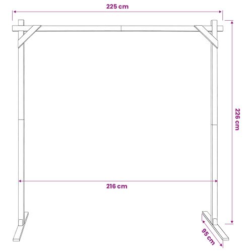 Сватбена арка Светло кафяво 225 x 95 x 226 см