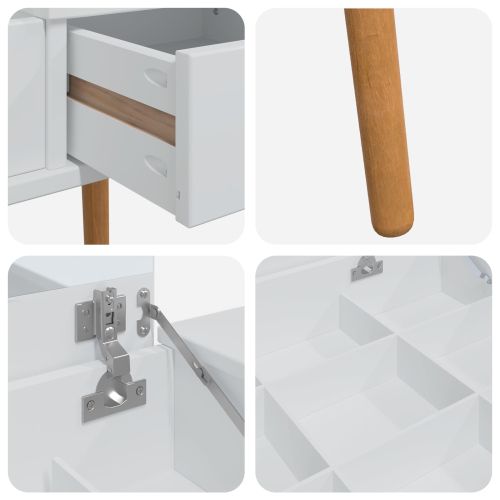 vidaxl Тоалетка FAUSKE Бяло 112 x 50 x 78 см