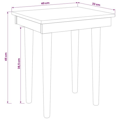 vidaxl Стол за грим FAUSKE Бяло 40 x 33 x 45 см