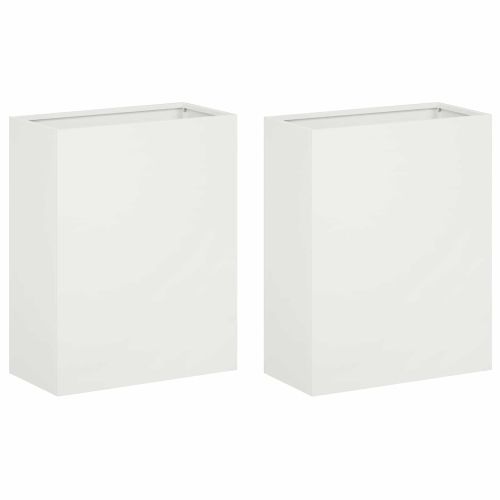 Градинска саксия 2 бр. Бяло 40 x 20 x 40 см