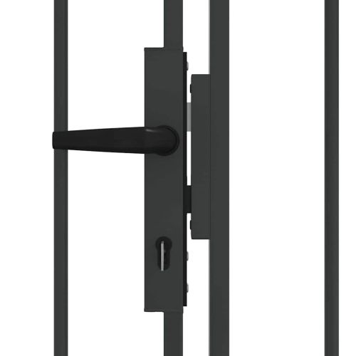 Врата за ограда ASSEN 401 x 175,5 см Стомана Сив С ключалка