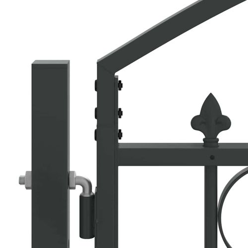 Врата за ограда ASSEN 401 x 175,5 см Стомана Сив С ключалка