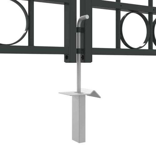 Врата за ограда ASSEN 401 x 175,5 см Стомана Сив С ключалка