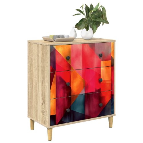Плика HEESCH Цветен блоков печат 66 x 36,5 x 75 см Сонома