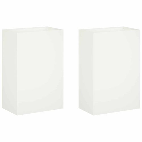 Градинска саксия 2 бр. Бяло 50 x 30 x 75 см