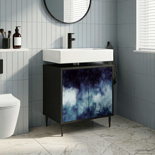 Шкаф за баня RAALTE Черен дъб 60 x 40 x 61 см