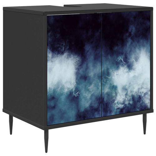Шкаф за баня RAALTE Черен дъб 60 x 40 x 61 см
