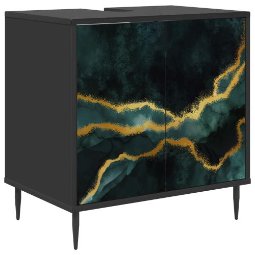Шкаф за баня WIJHE Черен дъб 60 x 40 x 61 см