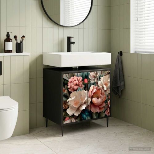 Шкаф за баня BORNE Черен дъб 60 x 40 x 61 см