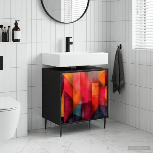 Шкаф за баня HEESCH Черен дъб 60 x 40 x 61 см