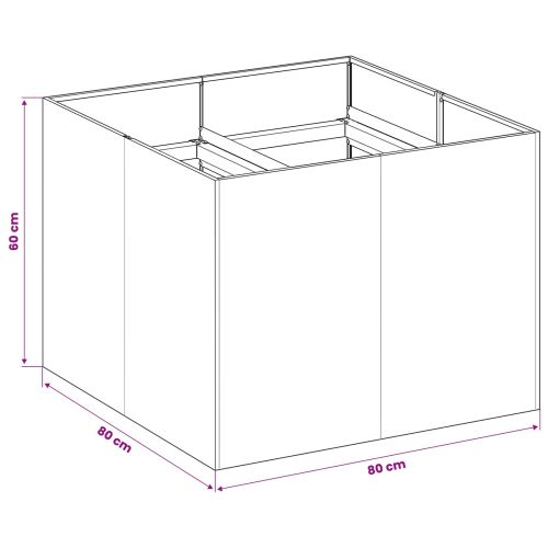 Градинска саксия Черно 80 x 80 x 60 см